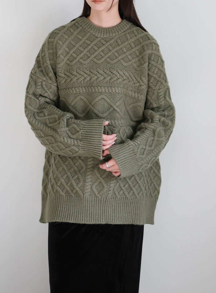 ランダムケーブルオーバーニット