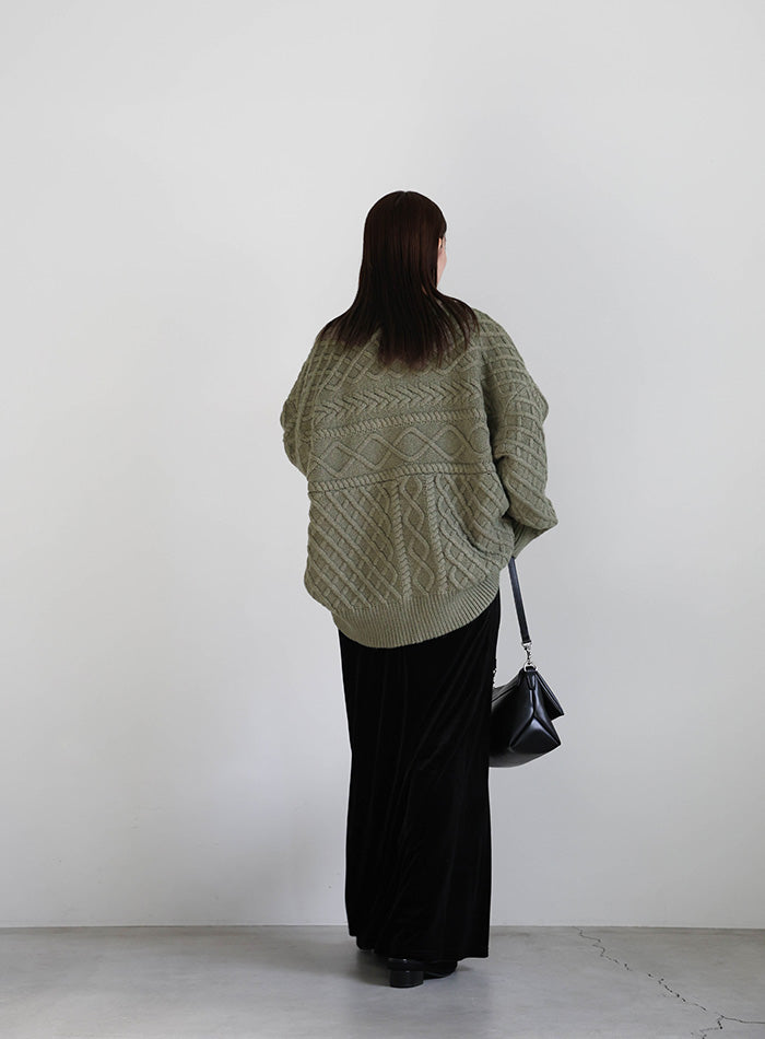 ランダムケーブルオーバーニット