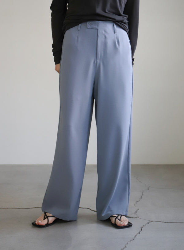 ハイウエストボタンデザインストレートパンツ【SALE】