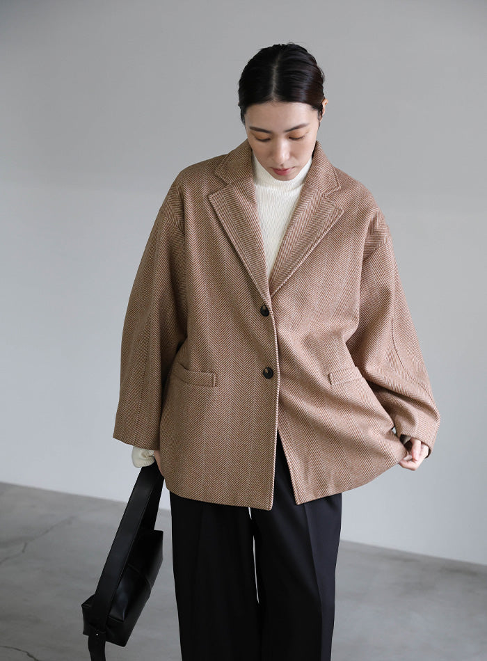 ヘリンボーンカーブスリーブジャケット – SELECT MOCA