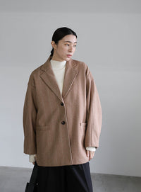 ヘリンボーンカーブスリーブジャケット