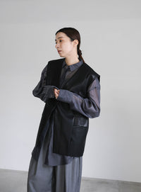 フェイクレザージャケットベスト