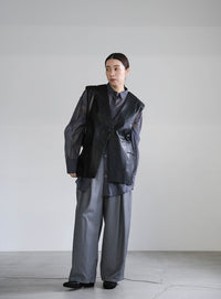 フェイクレザージャケットベスト