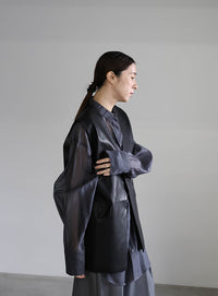 フェイクレザージャケットベスト