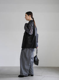 フェイクレザージャケットベスト