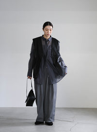 フェイクレザージャケットベスト