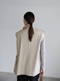 フェイクレザージャケットベスト