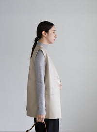 フェイクレザージャケットベスト