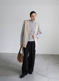 フェイクレザージャケットベスト