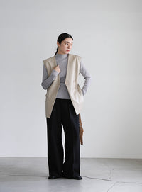 フェイクレザージャケットベスト