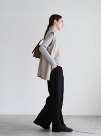 フェイクレザージャケットベスト