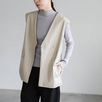 フェイクレザージャケットベスト