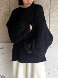 【サイズ展開あり】オーバーサイズハニカムニット【by SON】