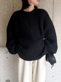 【サイズ展開あり】オーバーサイズハニカムニット【by SON】