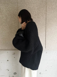 【サイズ展開あり】オーバーサイズハニカムニット【by SON】