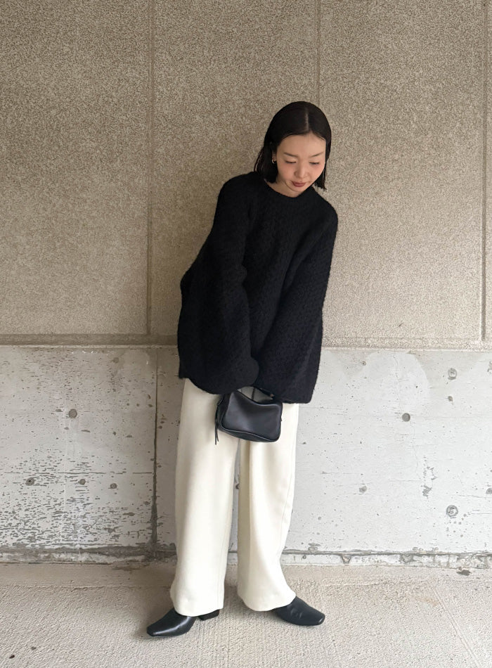 サイズ展開あり】オーバーサイズハニカムニット【by SON】 – SELECT MOCA