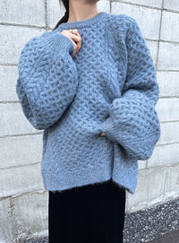 【サイズ展開あり】オーバーサイズハニカムニット【by SON】