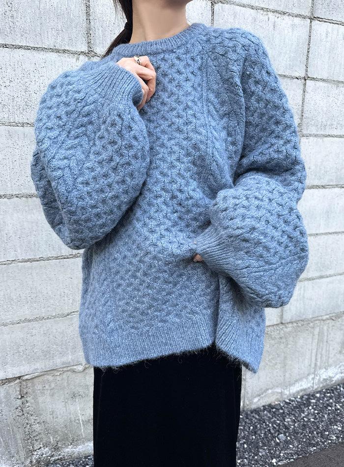 【サイズ展開あり】オーバーサイズハニカムニット【by SON】