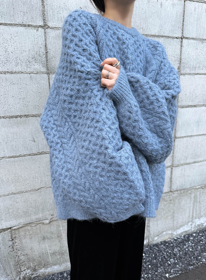 【サイズ展開あり】オーバーサイズハニカムニット【by SON】