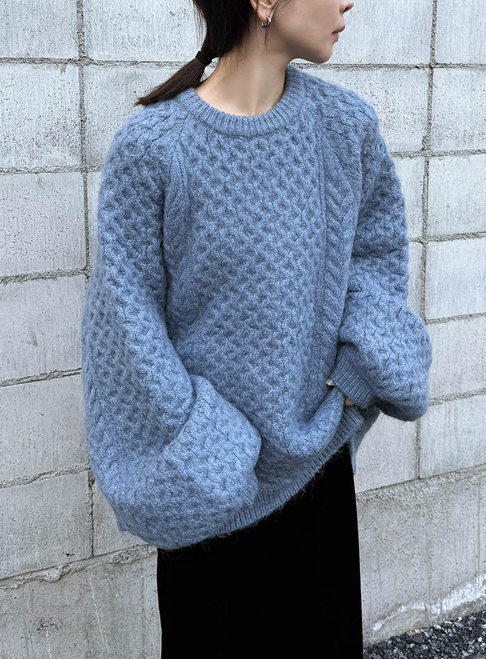 【サイズ展開あり】オーバーサイズハニカムニット【by SON】