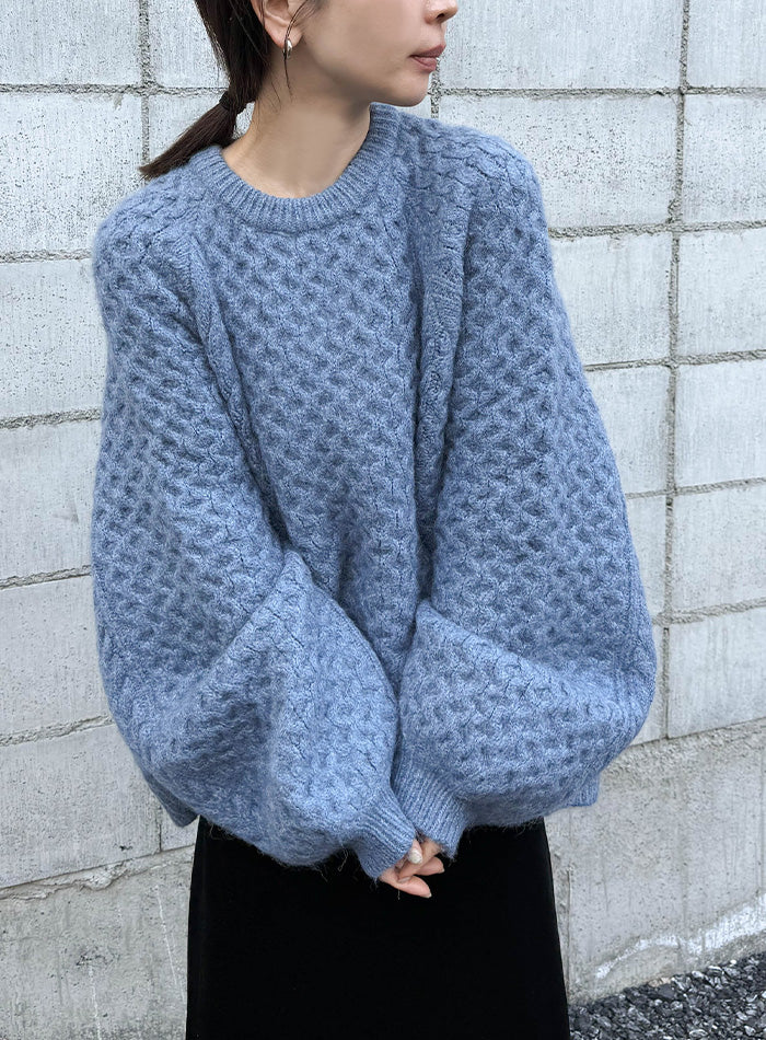 【サイズ展開あり】オーバーサイズハニカムニット【by SON】