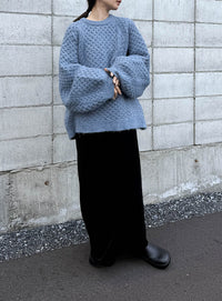 【サイズ展開あり】オーバーサイズハニカムニット【by SON】