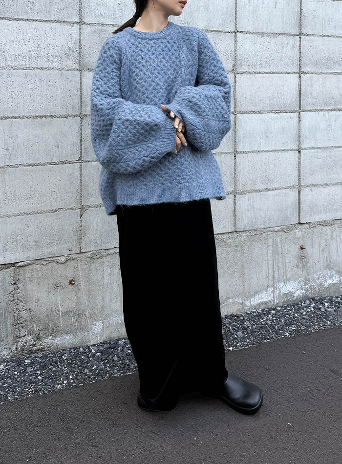 【サイズ展開あり】オーバーサイズハニカムニット【by SON】