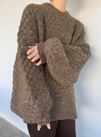 【サイズ展開あり】オーバーサイズハニカムニット【by SON】