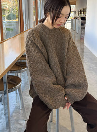 【サイズ展開あり】オーバーサイズハニカムニット【by SON】