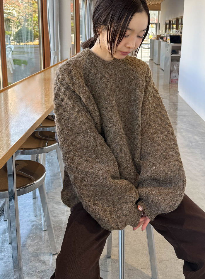 【サイズ展開あり】オーバーサイズハニカムニット【by SON】