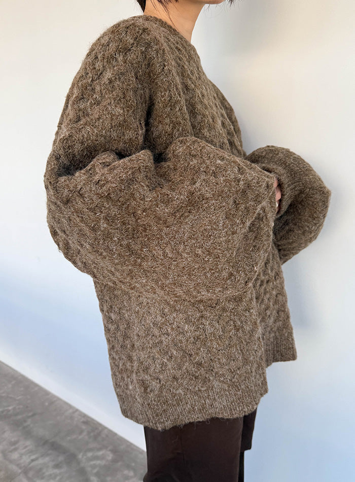 【サイズ展開あり】オーバーサイズハニカムニット【by SON】