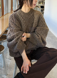 【サイズ展開あり】オーバーサイズハニカムニット【by SON】