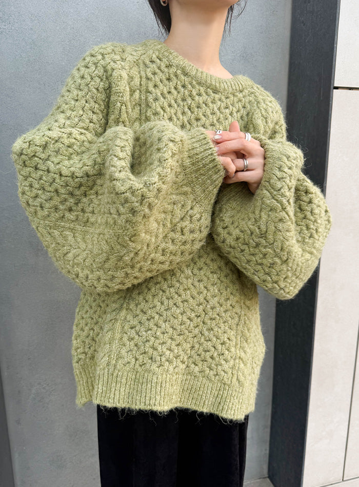 【サイズ展開あり】オーバーサイズハニカムニット【by SON】