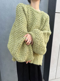 【サイズ展開あり】オーバーサイズハニカムニット【by SON】