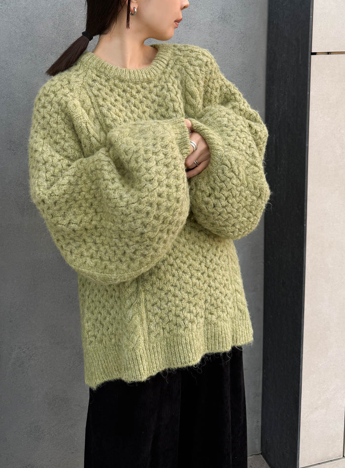 【サイズ展開あり】オーバーサイズハニカムニット【by SON】