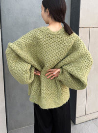 【サイズ展開あり】オーバーサイズハニカムニット【by SON】