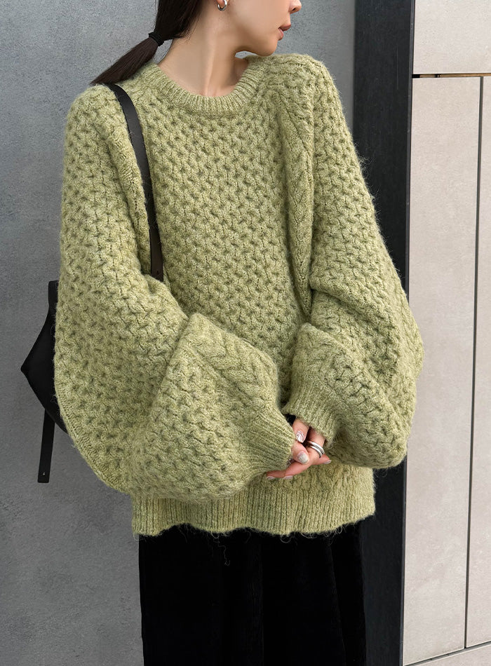 【サイズ展開あり】オーバーサイズハニカムニット【by SON】