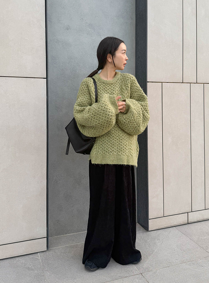 【サイズ展開あり】オーバーサイズハニカムニット【by SON】