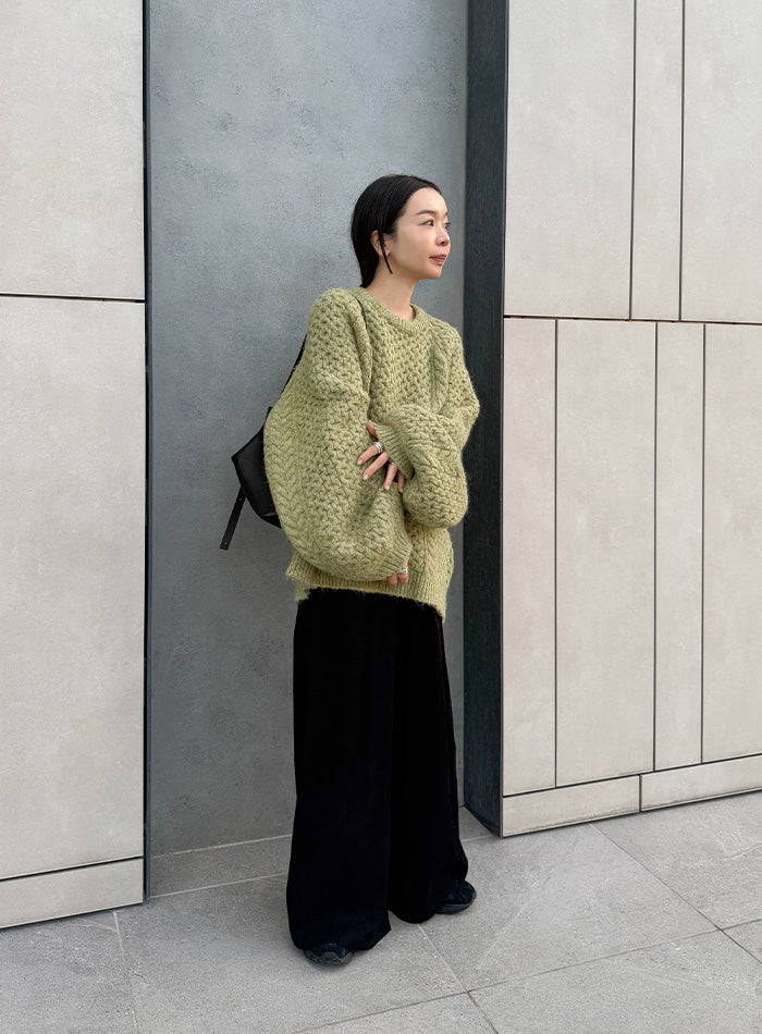 【サイズ展開あり】オーバーサイズハニカムニット【by SON】