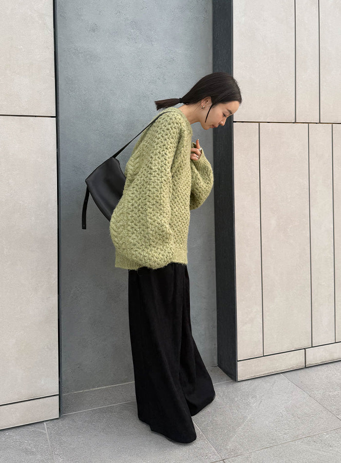 【サイズ展開あり】オーバーサイズハニカムニット【by SON】