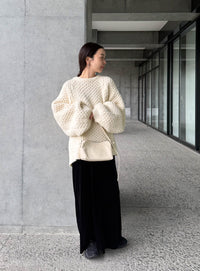 【サイズ展開あり】オーバーサイズハニカムニット【by SON】