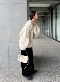 【サイズ展開あり】オーバーサイズハニカムニット【by SON】
