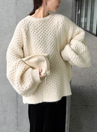 【サイズ展開あり】オーバーサイズハニカムニット【by SON】