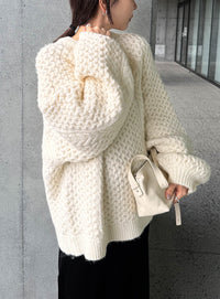 【サイズ展開あり】オーバーサイズハニカムニット【by SON】