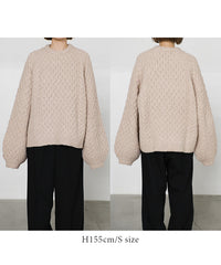 【サイズ展開あり】オーバーサイズハニカムニット【by SON】