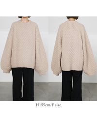 【サイズ展開あり】オーバーサイズハニカムニット【by SON】