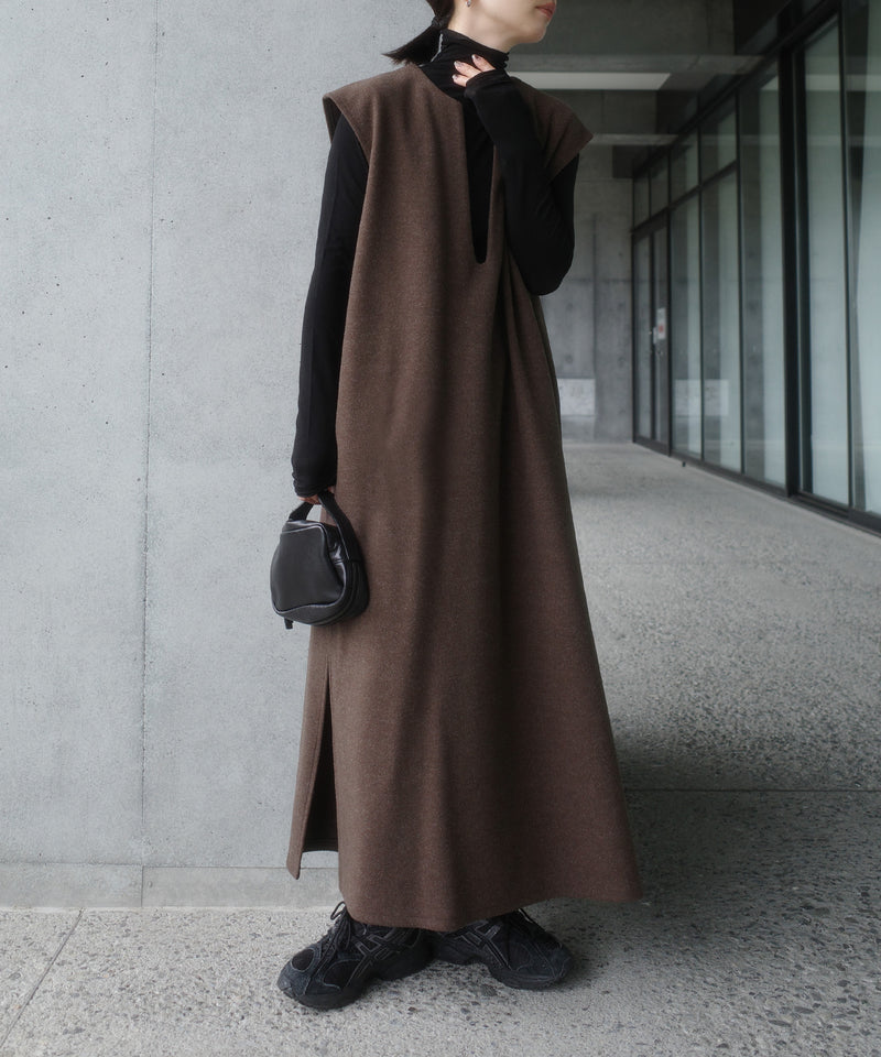 キーネックロングベストワンピース【by SON】 – SELECT MOCA