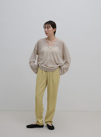 シンプルデザインテーパードパンツ