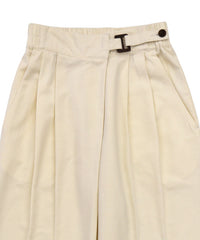 ベルトデザインワイドWタックパンツ