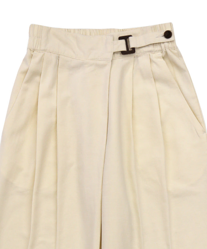 ベルトデザインワイドWタックパンツ